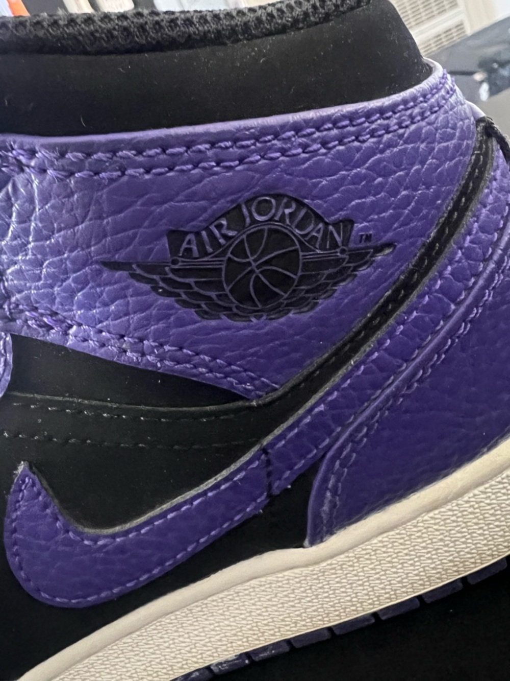 High-Top Jordans in Purple and Black - Picture 6 of 6